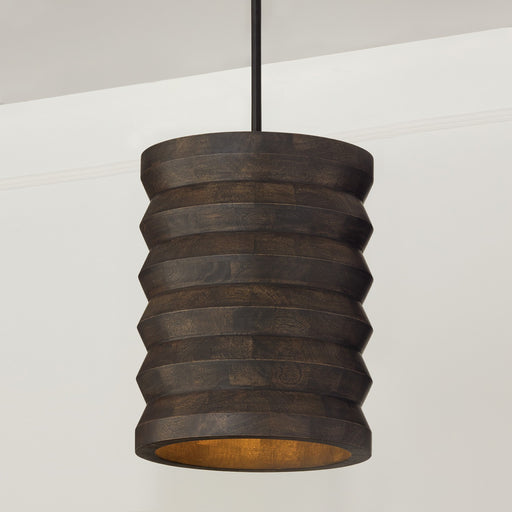 Capital Lighting 354011EB One Light Pendant, Espresso Stain and Black (2)