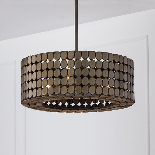 Capital Lighting 354141DR Four Light Pendant, Dark Brass (2)