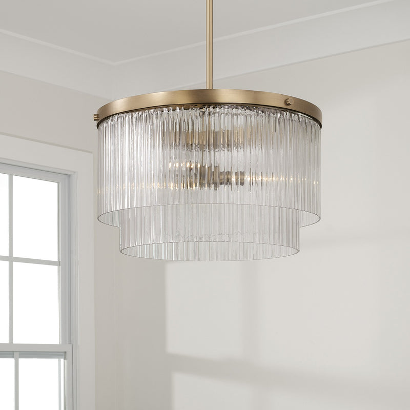 Capital Lighting 356231AD Three Light Pendant, Aged Brass (6)