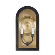 Savoy House 5-411-331 Two Light Outdoor Wall Lantern, Matte Black w/Vintage Gold (2)