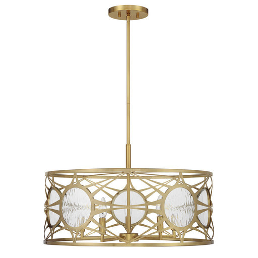 Savoy House 6-5065-5-322 Five Light Convertible Semi-Flush /Pendant, Warm Brass (2)