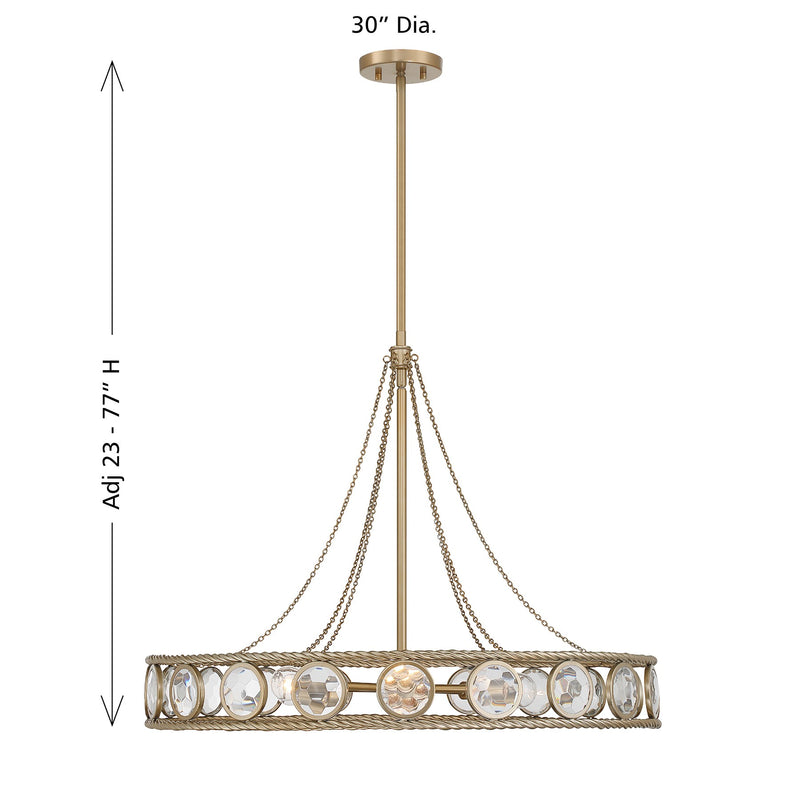 Savoy House 7-9380-6-338 Six Light Pendant, Opulent Gold (6)